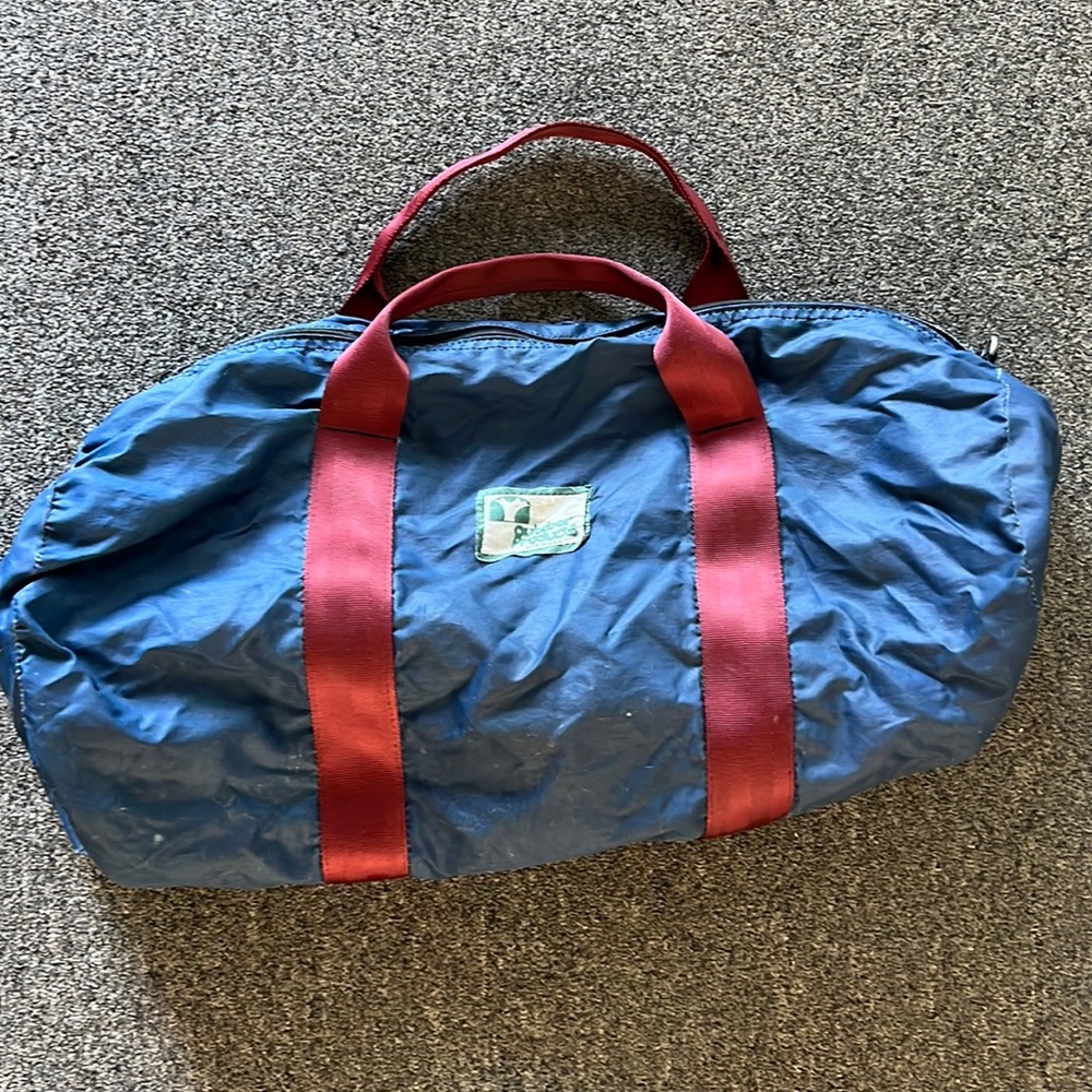 Made in USA duffle bag outdoor products. Vintage. 1970s